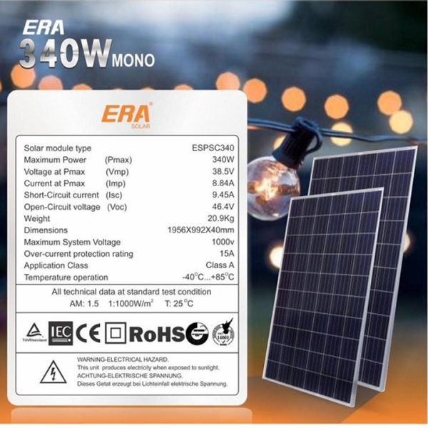 Era Solar 340W Monocrystalline Panel